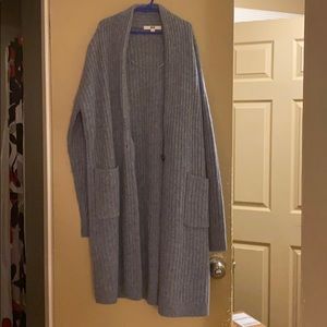 Blue cardigan from UNIQLO